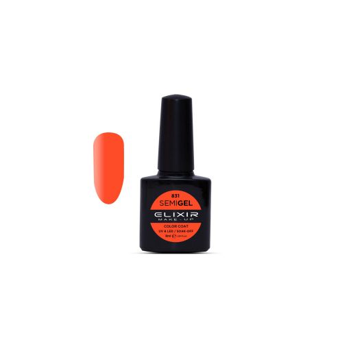 Semigel (Ημιμόνιμο βερνίκι) – #831 (Portland Orange) 8ml - Elixir Make-Up |  Ημιμόνιμα βερνίκια στο Make Up Art