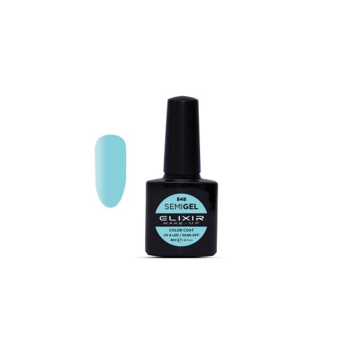 Semigel (Ημιμόνιμο βερνίκι) – #848 (Blizzard Blue) - Elixir Make-Up |  Ημιμόνιμα βερνίκια στο Make Up Art