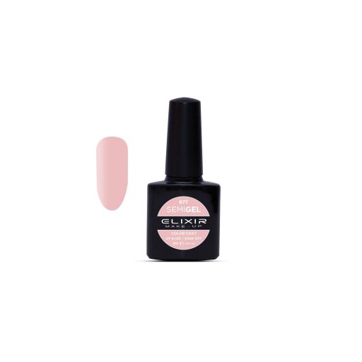 Semigel (Ημιμόνιμο βερνίκι) - #877 (Light Pink) 8ml - Elixir Make-up |  Ημιμόνιμα βερνίκια στο Make Up Art