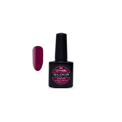 Semigel (Ημιμόνιμο βερνίκι) - #891 (Rich maroon) 8ml - Elixir Make-up |  Ημιμόνιμα βερνίκια στο Make Up Art