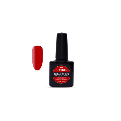 Semigel (Ημιμόνιμο βερνίκι) - #896 (Cherry) 8ml - Elixir Make-up |  Ημιμόνιμα βερνίκια στο Make Up Art