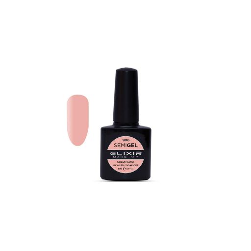 Semigel (Ημιμόνιμο βερνίκι) - #906 (Salmon Pink) 8ml - Elixir Make-Up |  Ημιμόνιμα βερνίκια στο Make Up Art