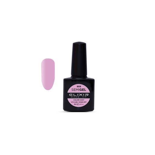 Semigel (Ημιμόνιμο βερνίκι) - #908 (Orchid) 8ml - Elixir Make-Up |  Ημιμόνιμα βερνίκια στο Make Up Art