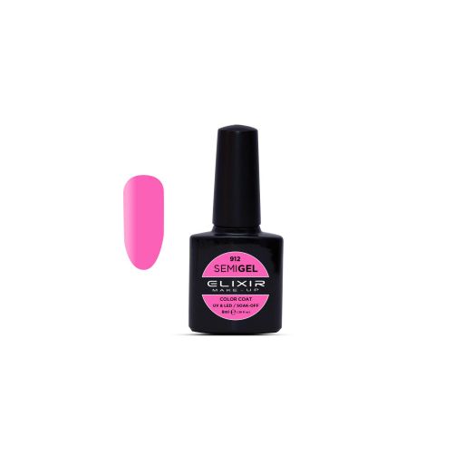 Semigel (Ημιμόνιμο βερνίκι) - #912 (Fuschia Pink) 8ml - Elixir Make-Up |  Ημιμόνιμα βερνίκια στο Make Up Art