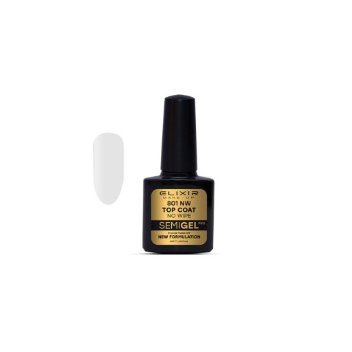 Semigel (Ημιμόνιμο βερνίκι) – #801(Top Coat - No Wipe ) 8ml - Elixir Make-Up |  Ημιμόνιμα βερνίκια στο Make Up Art
