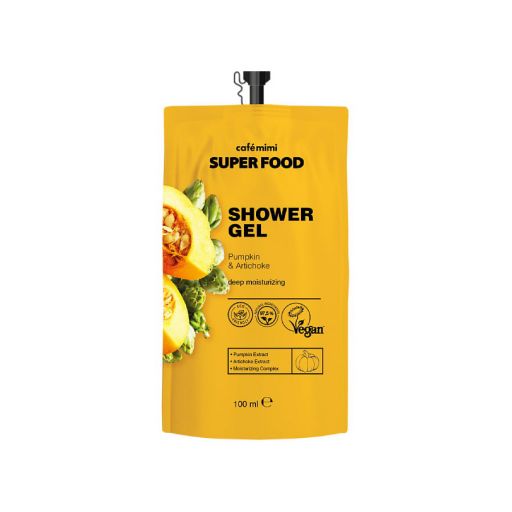 Shower gel Pumpkin Artichoke, Αφρόλουτρο με κολοκύθα και αγκινάρα 100 ml - Cafe Mimi |  Σώμα στο Make Up Art