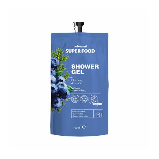 Shower gel Blueberry Juniper, Αφρόλουτρο με μύρτιλο και άρκευθο 100 ml - Cafe Mimi |  Σώμα στο Make Up Art
